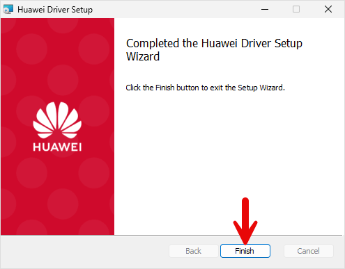 Huawei Driver Setup Finish